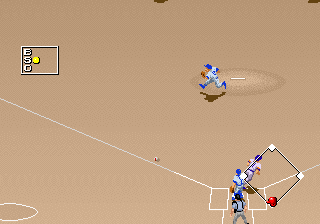 Clutch Hitter (Arcade) screenshot: Soft hit.