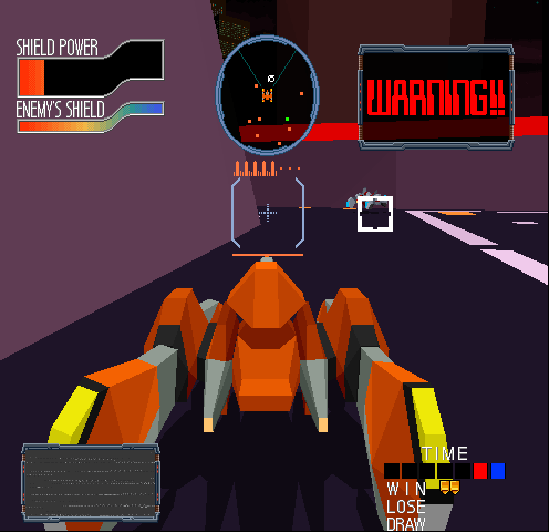 Cyber Sled (Arcade) screenshot: Vehicle ahead.