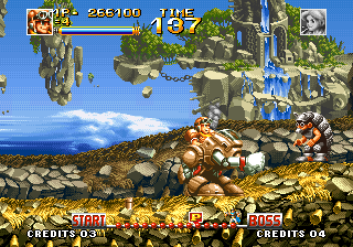Top Hunter: Roddy & Cathy (Neo Geo) screenshot: A some kind of hedgehog (the only one in the game). ...A Sonic pun?