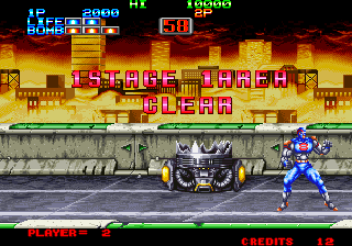 Screenshot of Eight Man (Arcade, 1991) - MobyGames