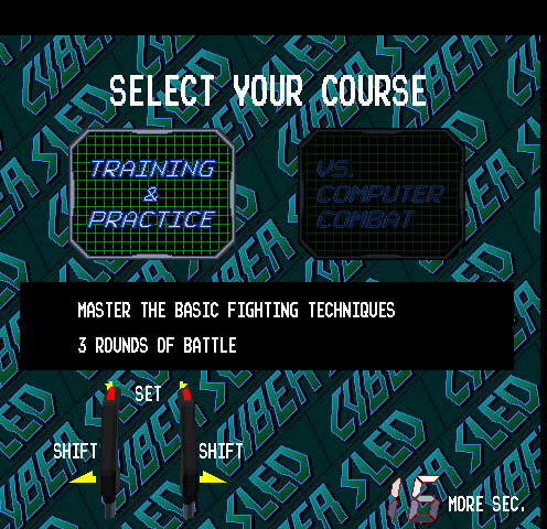 Cyber Sled (Arcade) screenshot: Select Your Course.