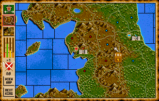 Vikings: Fields of Conquest - Kingdoms of England II (Amiga) screenshot: During the gameplay