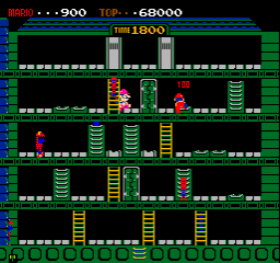 Wrecking Crew (Arcade) screenshot: Wrecked a ladder.