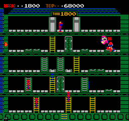 Wrecking Crew (Arcade) screenshot: Hit your opponent.