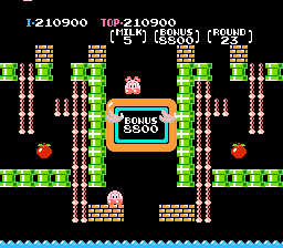 Nuts & Milk (NES) screenshot: Bonus round
