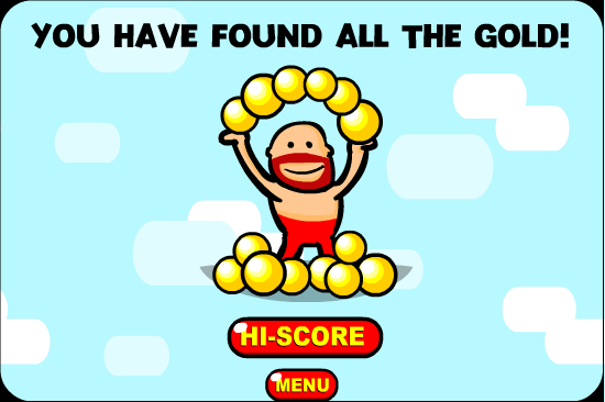 Red Beard on Gold Hunt (Browser) screenshot: The end