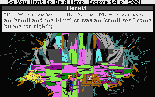 Hero's Quest: So You Want to Be a Hero (Atari ST) screenshot: 'Enry the 'ermit