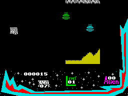 Megamix 1: Axons / Galactic Gunners (ZX Spectrum) screenshot: Galactic Gunners - Game starts