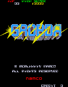 Grobda (Arcade) screenshot: Title Screen.