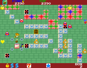 Toy Pop (Arcade) screenshot: Using a bomb.