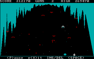 Bit-Bat (DOS) screenshot: About to have an unpleasant encounter with Mr. Blob.