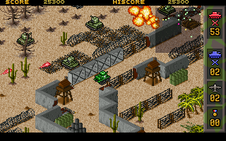 Tanke Da Juezhan (DOS) screenshot: Someone didn't watch out for landmines
