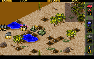 Tanke Da Juezhan (DOS) screenshot: Power-ups aplenty!