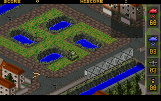 Tanke Da Juezhan (DOS) screenshot: Classy gardening, ja?