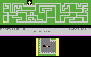 Despatch Rider (Atari 8-bit) screenshot: Starting the work
