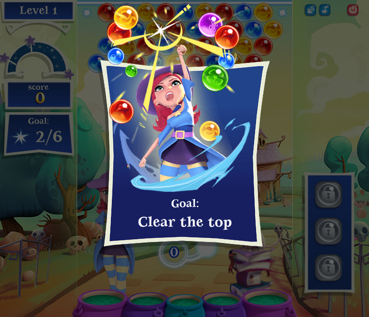 Bubble Witch 2 Saga (Browser) screenshot: The levels ultimate goal