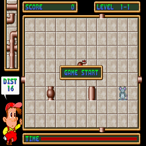 Pipe Dream (Sharp X68000) screenshot: Game start