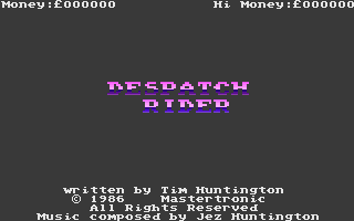 Despatch Rider (Atari 8-bit) screenshot: Title screen