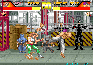 Power Instinct (Arcade) screenshot: Chun-li kicks rip-off