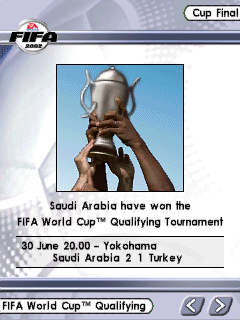 FIFA Soccer 2002 (Windows Mobile) screenshot: A very surprising winner