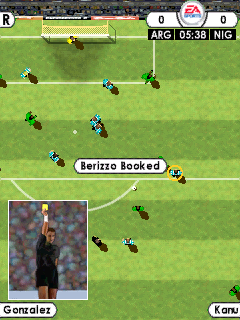 FIFA Soccer 2002 (Windows Mobile) screenshot: Player being booked