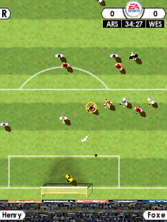 FIFA Soccer 2002 (Windows Mobile) screenshot: Shoot attempt