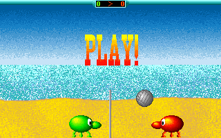Zorlim's Arcade Volleyball (DOS) screenshot: Play ball!