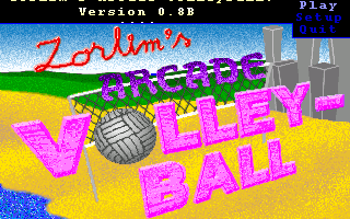 Zorlim's Arcade Volleyball (DOS) screenshot: Main menu