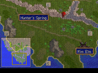 Legend of Legaia (PlayStation) screenshot: The world map view can be zoomed out and scrolled - a very handy feature!