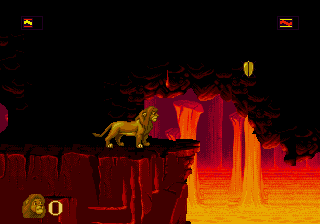 The Lion King (Genesis) screenshot: Lava level