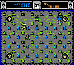 Trog (NES) screenshot: These jumping enemies are the worst, they're hard to predict