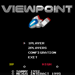Viewpoint (Sharp X68000) screenshot: Title screen and main menu