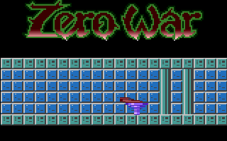 Zero Wars (Atari 8-bit) screenshot: Beginning of the mission