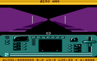 Zero Wars (Atari 8-bit) screenshot: Initial flight
