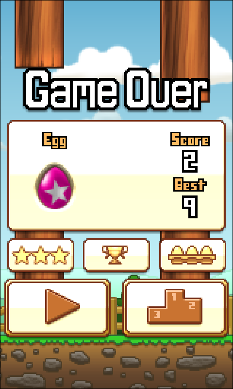 Tappy Chicken (Android) screenshot: Results