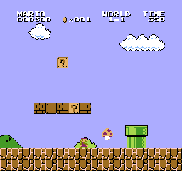 VS. Super Mario Bros. (Arcade) screenshot: Get the mushroom.