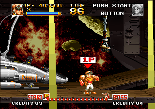 Top Hunter: Roddy & Cathy (Neo Geo) screenshot: On the pirate space ship