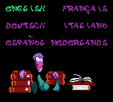 Tonic Trouble (Game Boy Color) screenshot: Language selection