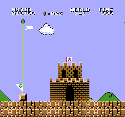 VS. Super Mario Bros. (Arcade) screenshot: Level 1-1 completed.