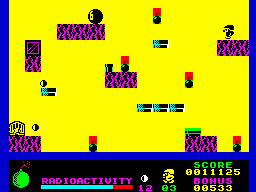Bomb Fusion (ZX Spectrum) screenshot: Died due radioactivity level