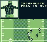 Madden 95 (Game Boy) screenshot: The pass is incomplete