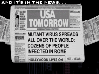 Plague (DOS) screenshot: Intro: The virus is spreading worldwide!