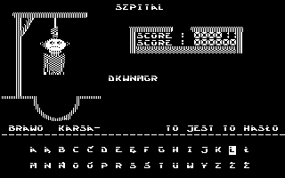 Stryczek (Atari 8-bit) screenshot: Password guessed