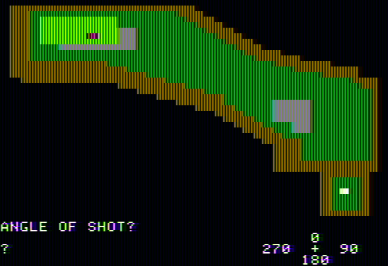 Pro Golf 1 (Apple II) screenshot: Hole 2