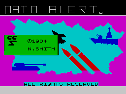 NATO Alert (ZX Spectrum) screenshot: Title screen