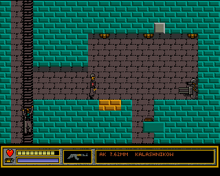 The Last Soldier (Amiga) screenshot: Climbing to the top