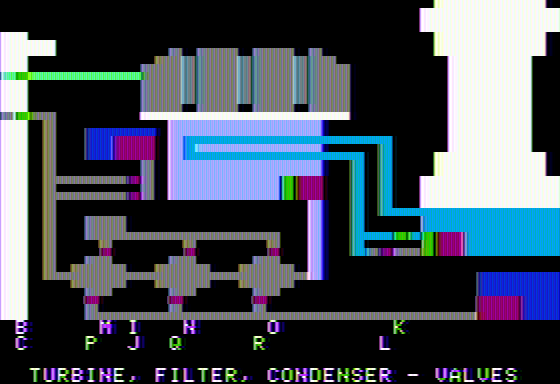 Three Mile Island (Apple II) screenshot: ....and now valves