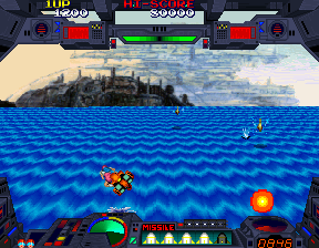 Burning Force (Arcade) screenshot: More aliens to destroy.