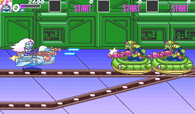Bucky O'Hare (Arcade) screenshot: On rail