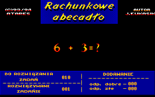 Rachunkowe Abecadło (DOS) screenshot: Addition